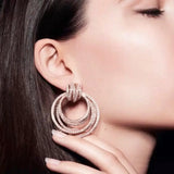 Geometric Cz Wrap Circle Hoop Earrings