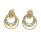 Geometric Cz Wrap Circle Hoop Earrings