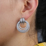 Geometric Cz Wrap Circle Hoop Earrings