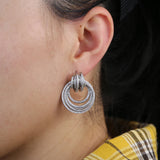 Geometric Cz Wrap Circle Hoop Earrings