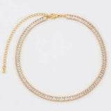Colorful CZ Choker Necklace Rainbow Tennis Chain
