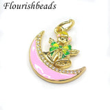 Plated Nickel Bear Moon Christmas Charms Pendant DIY Earrings