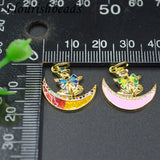 Plated Nickel Bear Moon Christmas Charms Pendant DIY Earrings