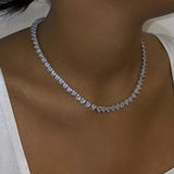 Heart Tennis Choker Necklace for Lovely Girl Women Wedding