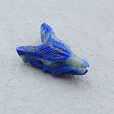 Natural Stone Lapis Lazuli Wolf Head Pendant Bead 27x17x10mm