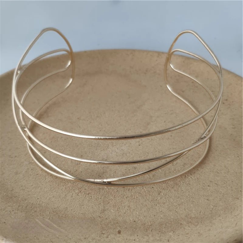 Punk Silver Choker Necklace for Women