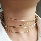 Punk Silver Choker Necklace for Women