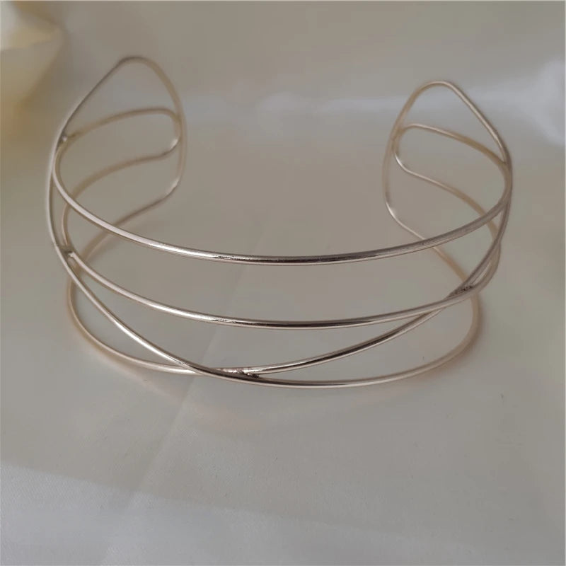 Punk Silver Choker Necklace for Women