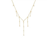 925 Sterling Silver CZ Station Link Chain Tassel Women Choker Necklace
