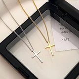S925 Sterling Silver Cross Charm Women Choker Necklace