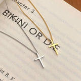 S925 Sterling Silver Cross Charm Women Choker Necklace