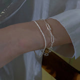 S925 Sterling Silver Sparkling Twine Bracelet Gypsophila Bangle