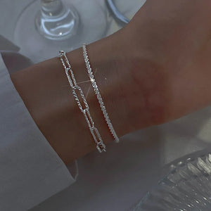 S925 Sterling Silver Sparkling Twine Bracelet Gypsophila Bangle
