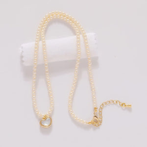 Mother Shell Heart Pearl Choker Necklace Women Lady Party Wedding