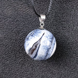 3pcs Natural Agates Sodalite Laugh Ghost Eye Necklace Geode Ball Pendant