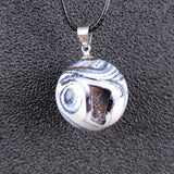 3pcs Natural Agates Sodalite Laugh Ghost Eye Necklace Geode Ball Pendant