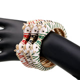 Enamel Horse Bracelet Double Colors Plated Cuff Bangle