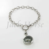 Stainless Steel Floating Charm Locket Bracelet Chain