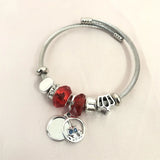 Arrivel Owl Pendant Charm Bracelet Beaded Bangle For Girl