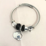 Arrivel Owl Pendant Charm Bracelet Beaded Bangle For Girl