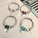Arrivel Owl Pendant Charm Bracelet Beaded Bangle For Girl