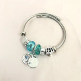 Arrivel Owl Pendant Charm Bracelet Beaded Bangle For Girl