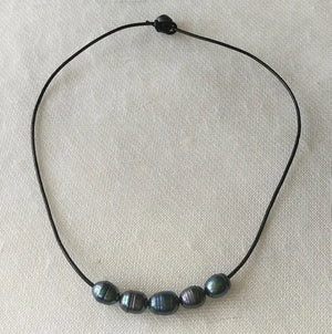 Gray Freshwater Pearl Necklace 17in Rhinestone Clasp
