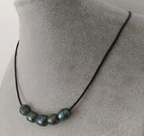 Gray Freshwater Pearl Necklace 17in Rhinestone Clasp