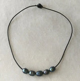 Gray Freshwater Pearl Necklace 17in Rhinestone Clasp