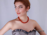 Red Agate 12mm Round Necklace for Women