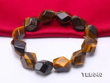 Gemstone Tiger Eye Stone Elastic Bracelet for Women