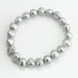Gray Pearl Bracelet, 9-10mm Freshwater Pearls Stretch Bracelet