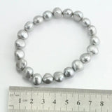 Gray Pearl Bracelet, 9-10mm Freshwater Pearls Stretch Bracelet