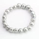Gray Pearl Bracelet, 9-10mm Freshwater Pearls Stretch Bracelet