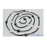 Arriver Leather & Pearl Necklace 10x12mm 48 inches