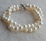 Real Pearl Bracelet 2rows 8inches Freshwater Pearl Bracelet