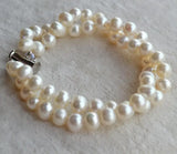 Real Pearl Bracelet 2rows 8inches Freshwater Pearl Bracelet