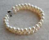 Real Pearl Bracelet 2rows 8inches Freshwater Pearl Bracelet