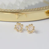 Tiny 14K Plated Women Earrings Transparent Zircon Stud Earrings