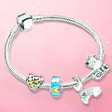 Owl Crystal Pendant Charm Bracelet for Women