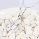 925 Sterling Silver Camera Pendant Crystal Charm for Bracelets