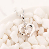 925 Silver Flower Heart CZ Pendant Charm for Bracelet DIY Jewelry