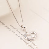 925 Silver Flower Heart CZ Pendant Charm for Bracelet DIY Jewelry