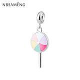 925 Silver Lollipop Candy Pendant Charm for Bracelets DIY Jewelry