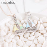 925 Silver Sailboat CZ Pendant Enamel Charms for Bracelets