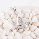 925 Silver Sailboat CZ Pendant Enamel Charms for Bracelets