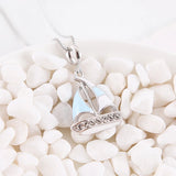 925 Silver Sailboat CZ Pendant Enamel Charms for Bracelets