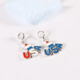 925 Silver America Pendant Charm Enamel for Bracelets