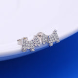 925 Silver Dog Stud Earrings Women Girls Minimalist Jewelry