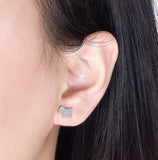 925 Silver Dog Stud Earrings Women Girls Minimalist Jewelry